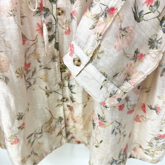 Floral Duster Cardigan Linen Blend Sheer Jacket Lightweight Layer XL J. Jill - Picture 6 of 10